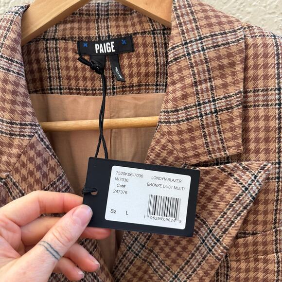 NEW PAIGE $598 Londyn Blazer + Avedon Trouser Bronze Dust Set - Picture 6 of 12